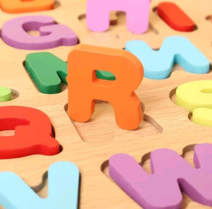 Bright & Colourful Wooden Alphabet Puzzle – Educational Preschool Matching Game