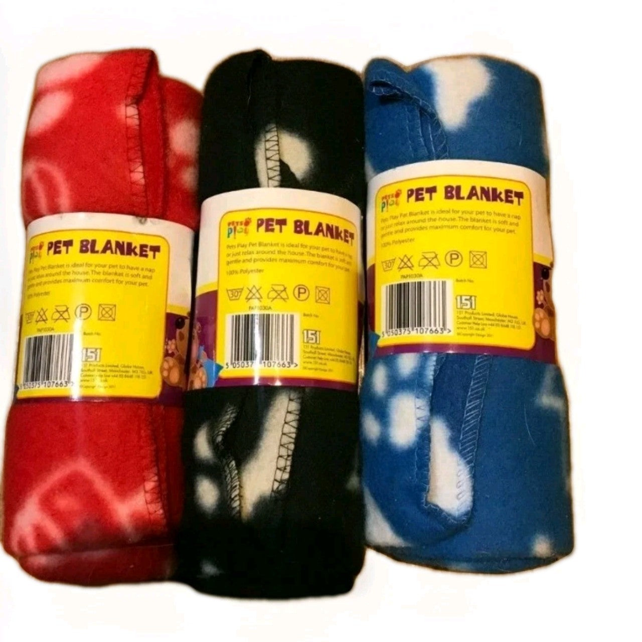 X3 Medium Pet Blanket Dogs & Cats 55x80cm, Great Car Blanket, Pet Travel Bedding