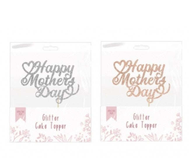 MOTHERS DAY GLITTER CAKE TOPPER 21.5CM