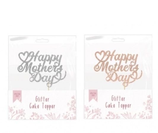 MOTHERS DAY GLITTER CAKE TOPPER 21.5CM
