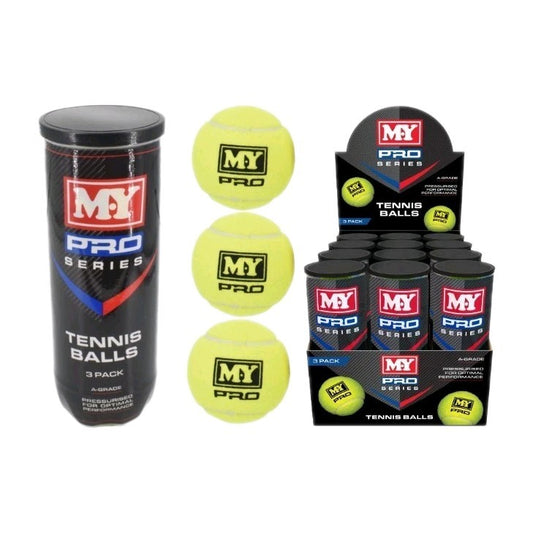 M.Y Grade A Tennis Ball In Pressurised Tube 3 PACK