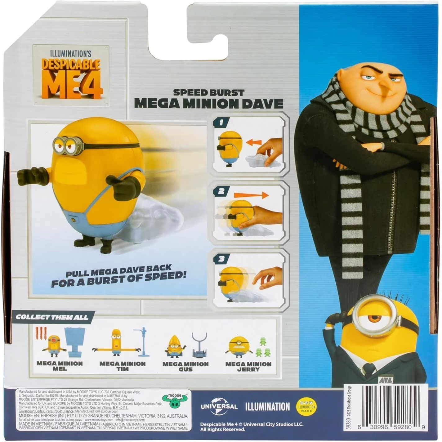 MEGA MINION DAVE Action Figure (Despicable Me 4) Launch & Blast Action - Minions