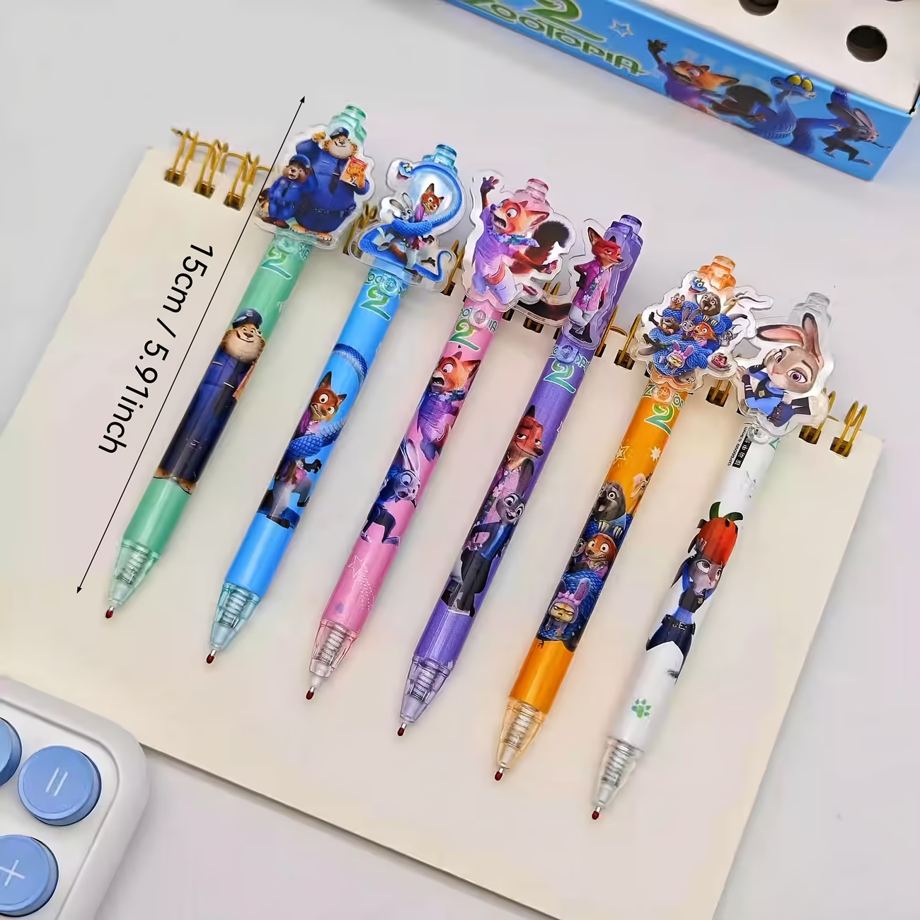 8 Disney Zootopia 2 Character Retractable Gel Pen Set