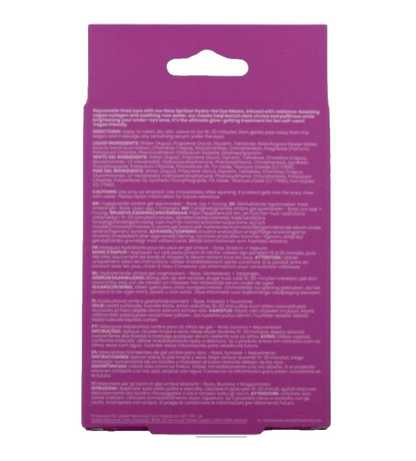 X1 Face Facts Rose Spritzer Hydro-Gel Eye Masks - 4 Pairs - Collagen Rose Water