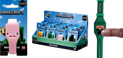 Children's Official Minecraft - Faces Silicone Digital Watch - pink - Pig Face