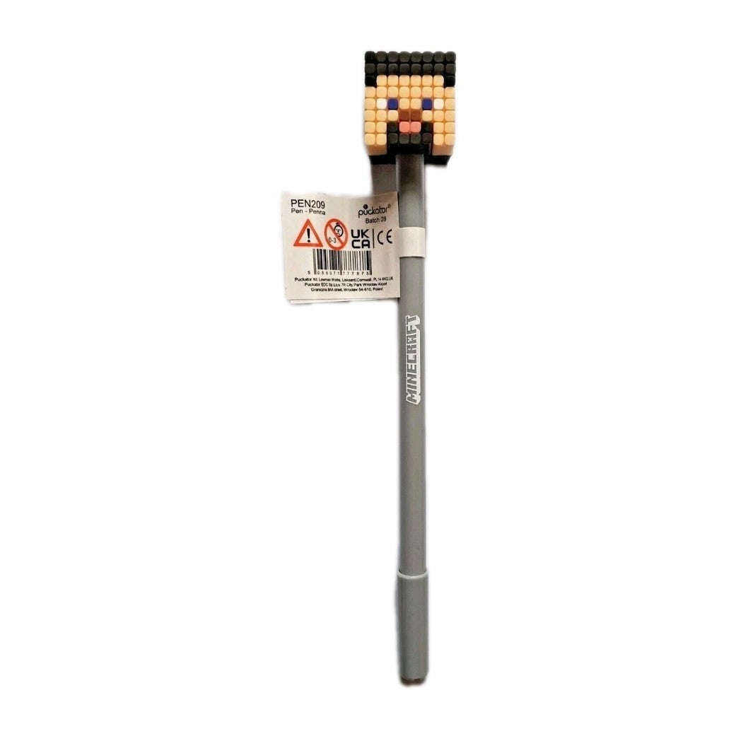 Official Minecraft Fine Tip Pens with Silicone Character Toppers (Set of 4)