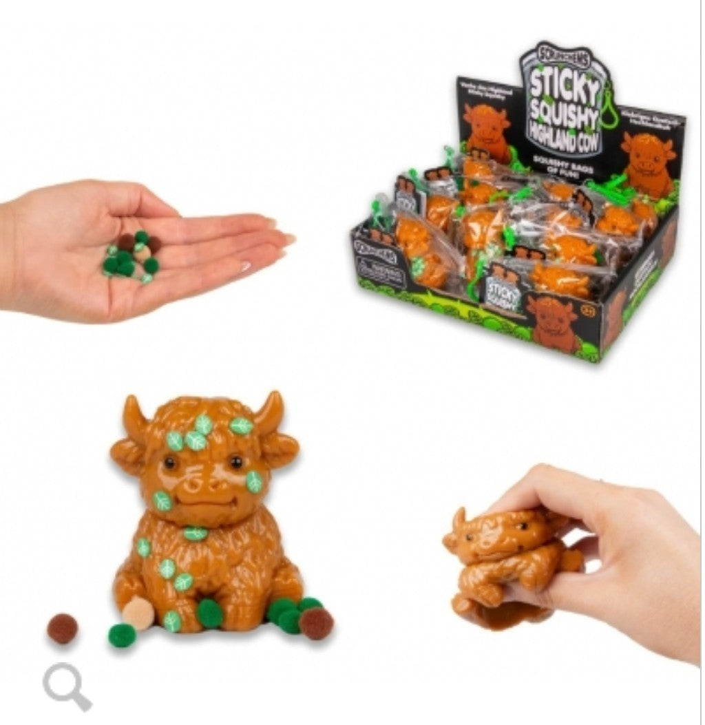 Scrunchems Sticky Squishy Highland Cow – Sensory Fidget Toy