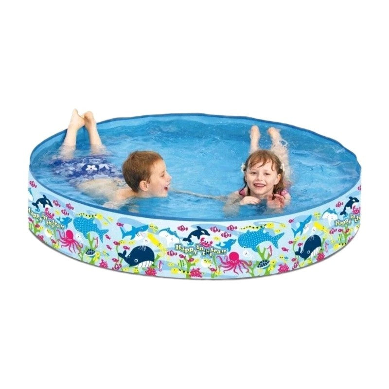 Children’s 4ft Rigid Side Paddling Pool | Ocean Life Theme | Easy Setup 120cm