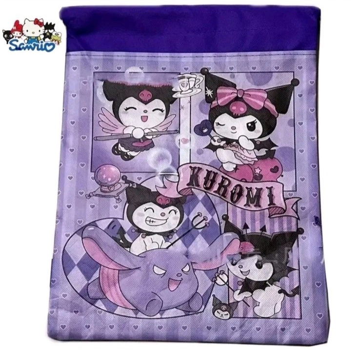 NEW KUROMI DRAWSTRING BAG GYM / SCHOOL / PE / TRAINER SHOE ~ PURPLE DRAW STRING