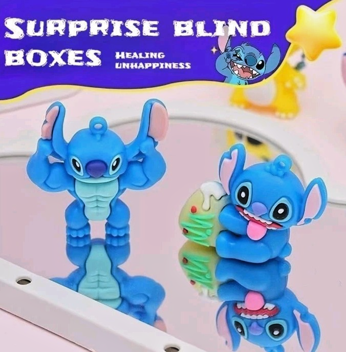 Disney Stitch: Vinyl Plush Pendant Surprise Blind Includes X12 keychains Per Box