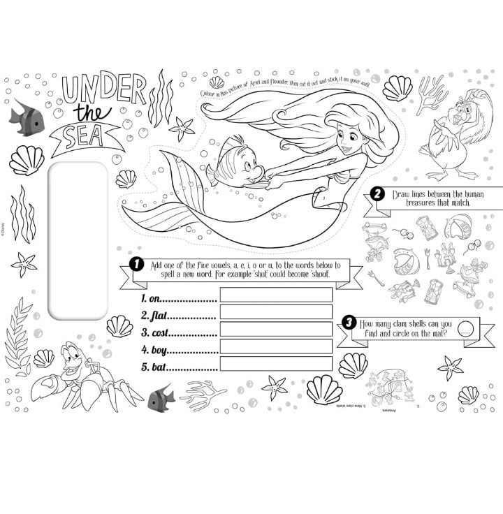 Disney Princess - Tear Off Activity Placemats - Bell - Jasmine - Tiana 