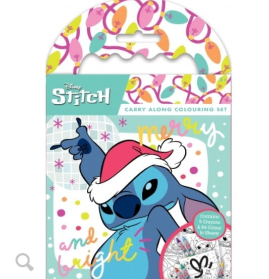 Disney Stitch Christmas Carry Along Colouring Set