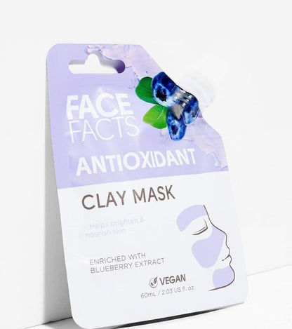 Face Facts Clay Mask 60ml | Vegan | Antioxidant Soothing Brightening Mud Mask