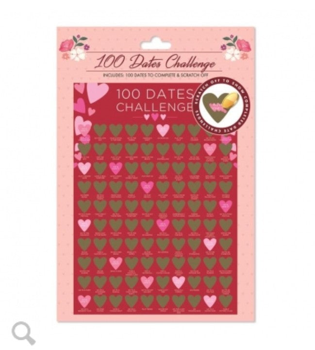 Valentine's 100 Dates Challenge Scratch Poster - Couples Challenge 