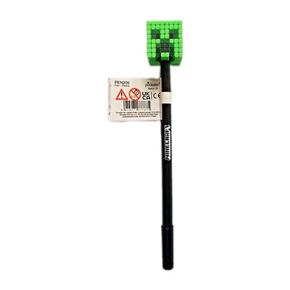 Official Minecraft Fine Tip Pens with Silicone Character Toppers (Set of 4)