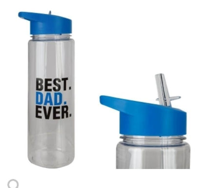 Best Dad Ever 700ml Water Bottle with Straw - Leakeproof 