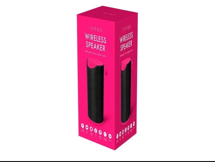 Zenso Wireless Speaker Portable Tower with Fabric Grill - Assorted Colours 