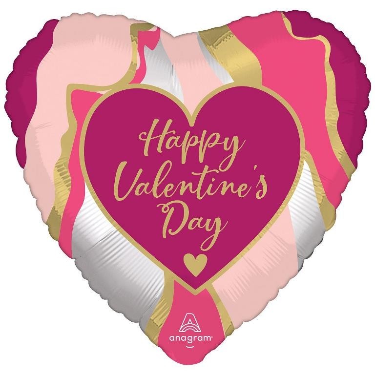 Valentines Day Foil Balloons For That Somebody Special: Heart, Marble, Abstract