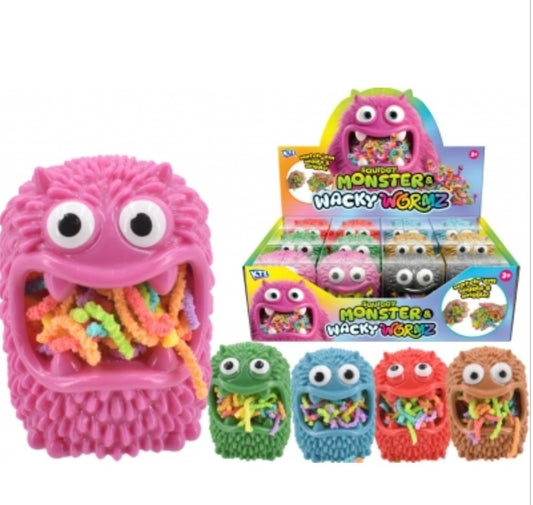 X1 Squidgy Monster with Wacky Wormz Sensory Fidget Toy Stretchy Stress Relief 