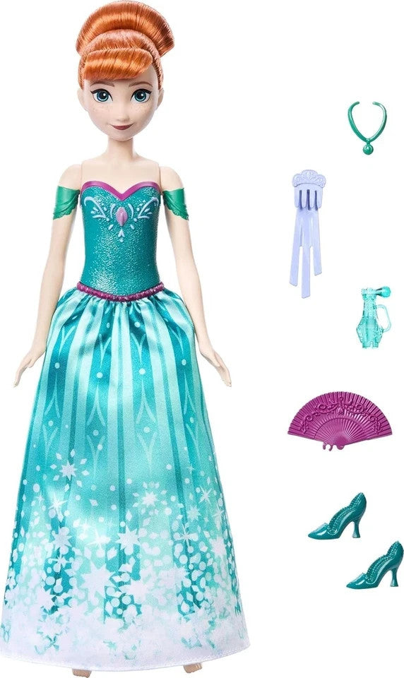 Disney Frozen Anna Fashion Doll Set, Spin & Reveal with 11 Surprises Incl
