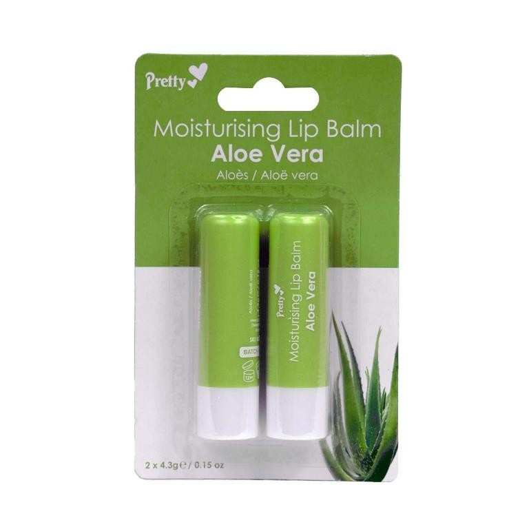 Pretty Moisturising Lip Balm Salve Twin Pack Dry Chapped Lips Different Flavours