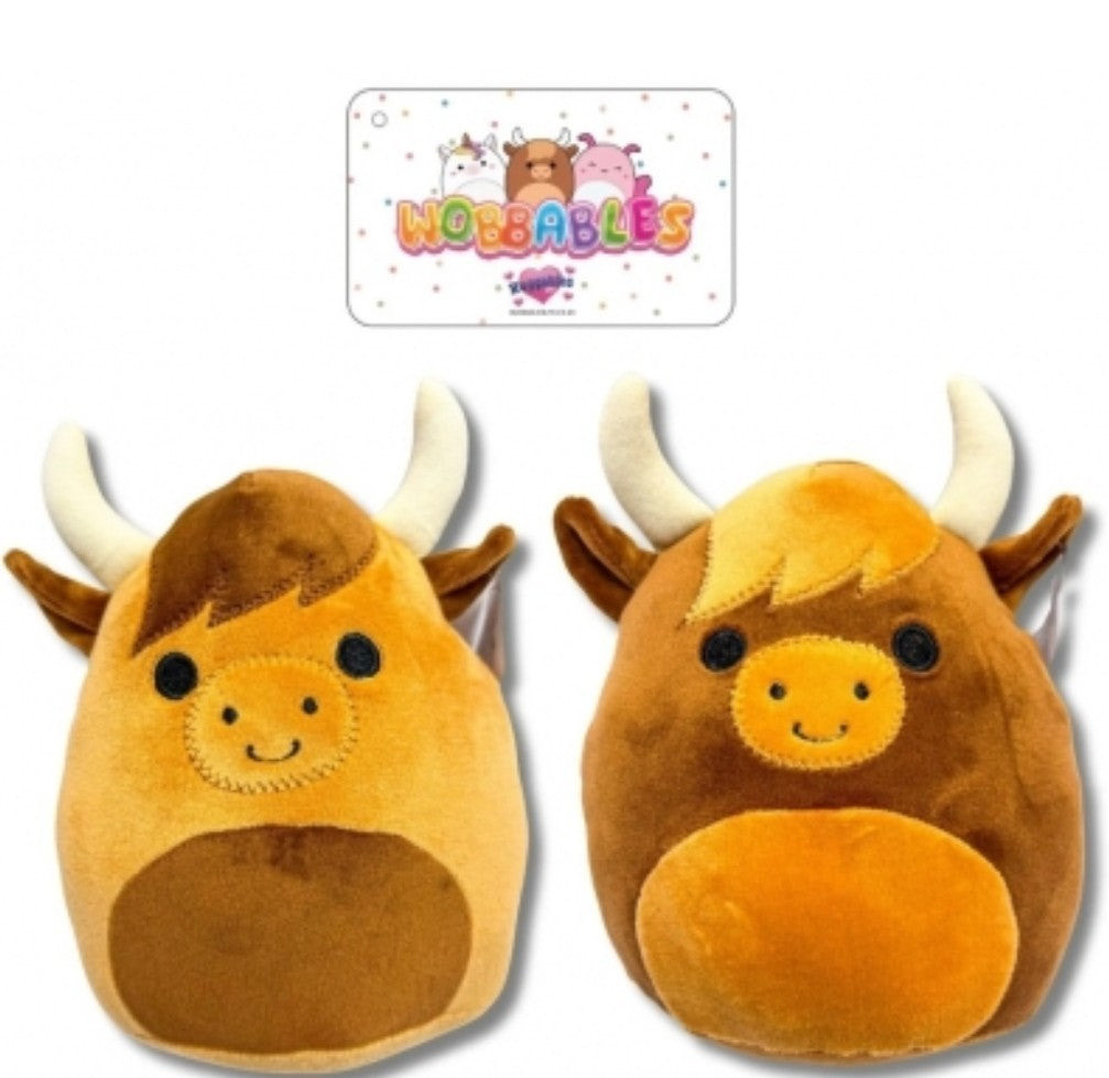 WOBBALES Deluxe Highland Cow Plush Toy - Teddy 