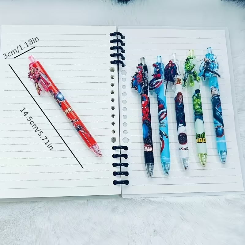 Marvel Avengers Character Gel Pen Set - 5-Piece Superhero Bundle