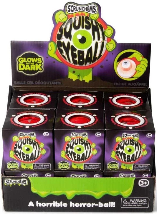 X1 Scrunchems Squishy Eyeball Fidget Toy – Glow in the Dark Sensory Stress Ball