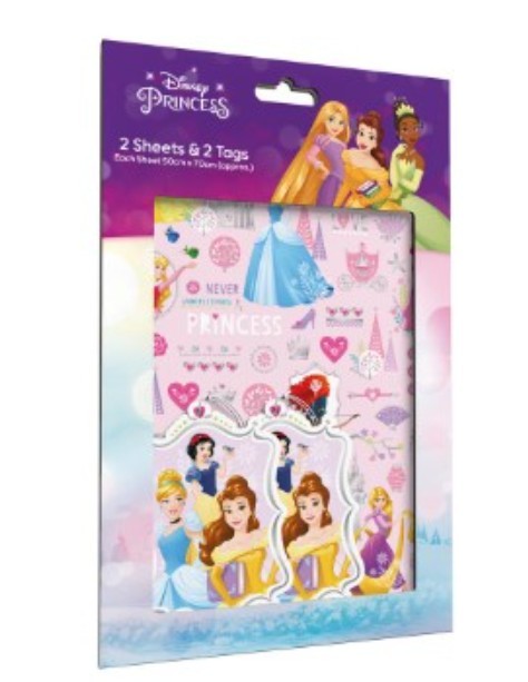 Disney Princess Gift Wrap & Tags - Birthday - Christmas Presents 