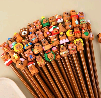 X8 Capybara Design Erasable Retractable Pens with Cartoon for Students & office 