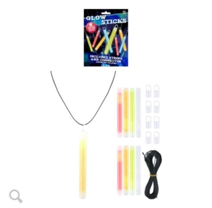 10Cm Glow Stick Pendants with Lanyards – Neon Party Glow Stick Necklace  X8 Pack