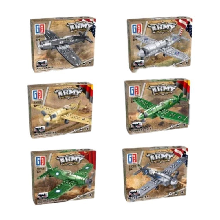 WWII Army Fighter Plane Building Blocks - US/German/Soviet