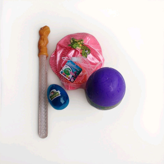 Dinosaur Bundle - Bubbles + Dino Key Chain Ball + Build A Dino Egg + Small Egg