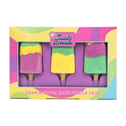 CANDY DREAMS SOAK & SWIRL BATH FIZZER TRIO SET - Bath Bomb - Gift Set