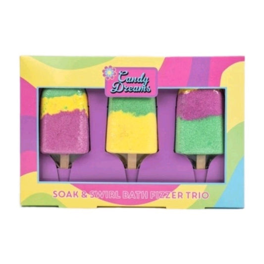 CANDY DREAMS SOAK & SWIRL BATH FIZZER TRIO SET - Bath Bomb - Gift Set