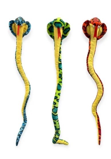 36" Cobra Snake Plush Toy – Soft Cuddly Stuffed Animal (Assorted Designs)