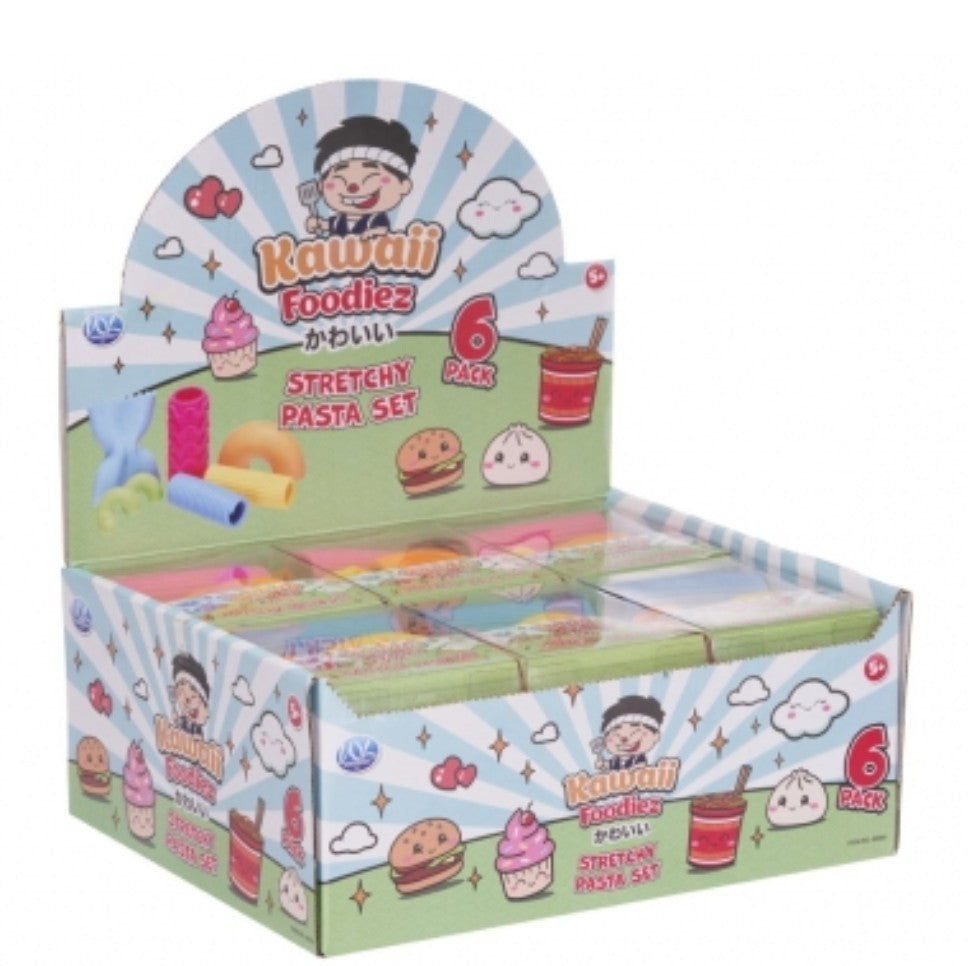 Kawaii Foodiez Stretchy Pasta Set - 6 Pack Sensory Fidget Toys - Monkey Noodles