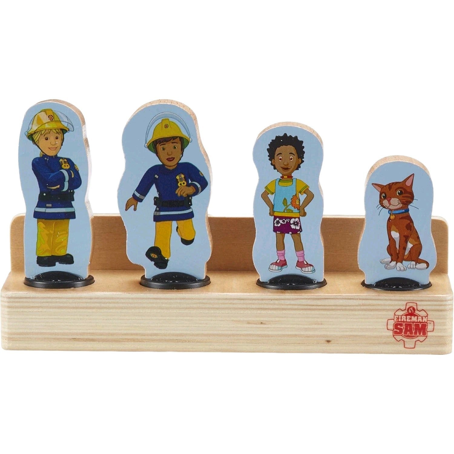 Wooden Fireman Sam Figure Pack Double Sided 4 Piece 