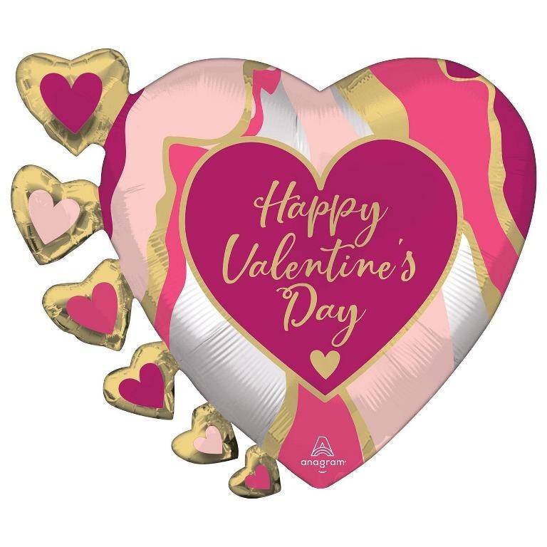 Valentines Day Foil Balloons For That Somebody Special: Heart, Marble, Abstract