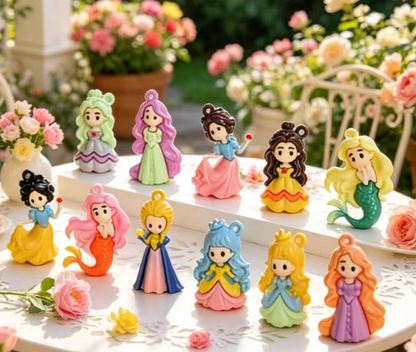 12-Piece Cartoon Princess Charm & Ball Chain Set - Random Mix
