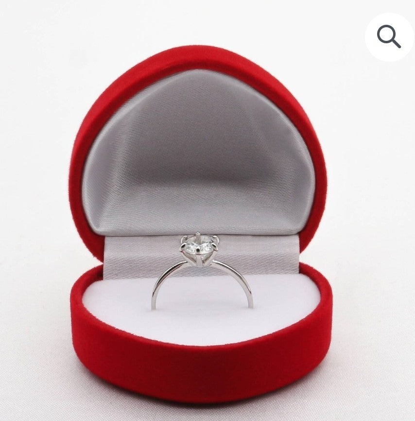 VALENTINE'S DAY CUBIC ZIRCONIA  RING IN BOX - GIFTS FOR HER 