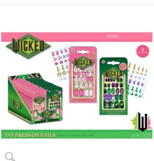 Official Wicked 24 False Press On Nails - Glinda -  Pink