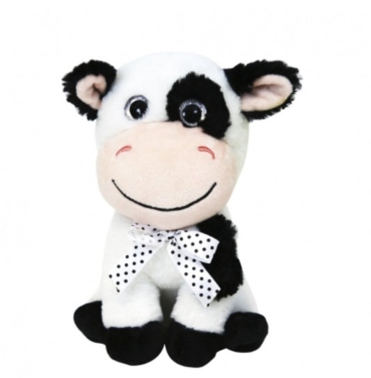 Fluffy Easter Black & White COW Plush 8" - Easter Gifts 
