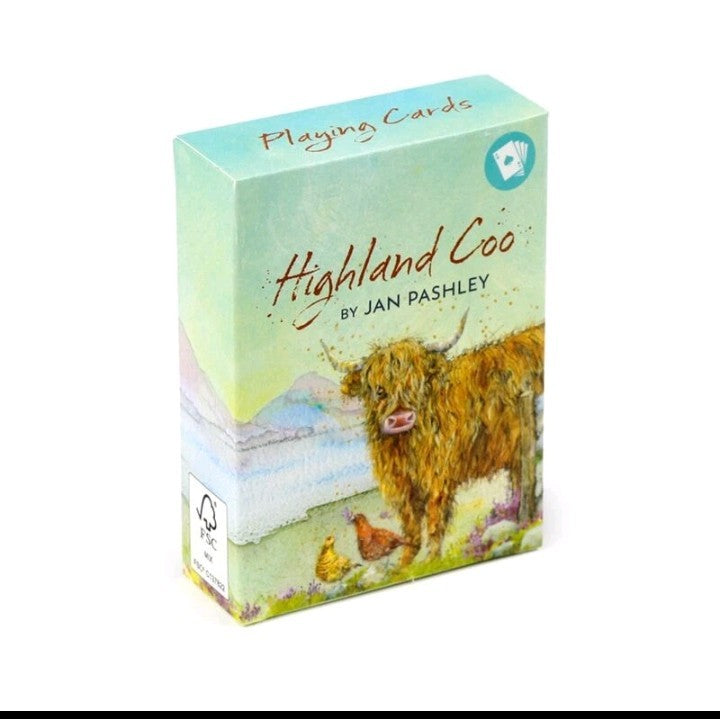 JAN PASHLEY HIGHLAND COO COW PLAYING CARDS 
