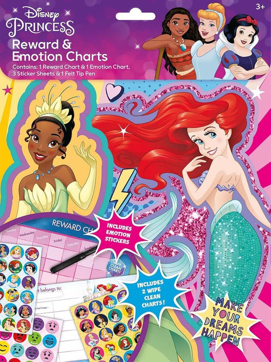 Disney Princess Reward & Emotion Chart - Sticker Included - Growth Chart