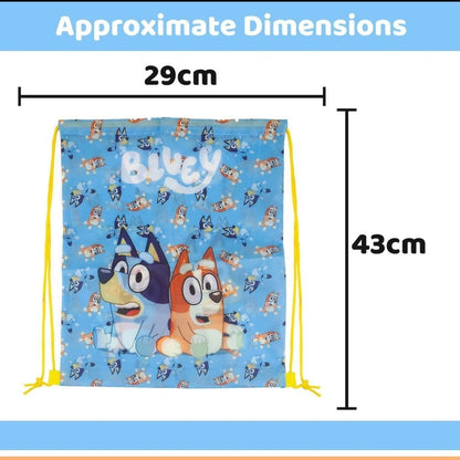 OFFICIAL Bluey & Bingo Drawstring Bag Kids PE Gym Swim School Backpack Rucksack