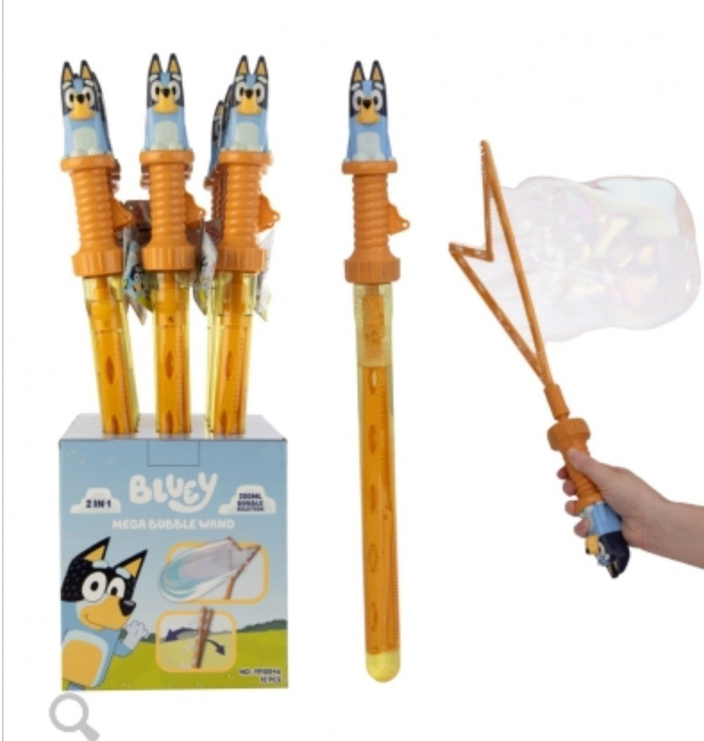 BLUEY 2 IN 1 MEGA BUBBLE WANDS - Bubble Maker Toy - Kids Outdoor Fun