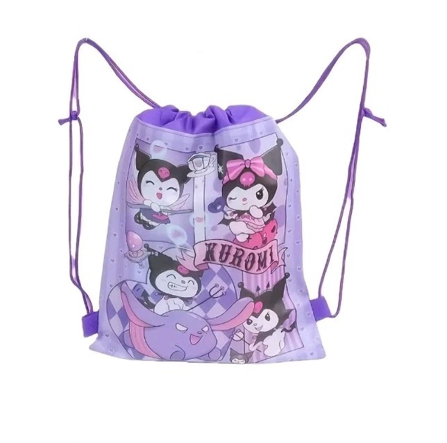 NEW KUROMI DRAWSTRING BAG GYM / SCHOOL / PE / TRAINER SHOE ~ PURPLE DRAW STRING