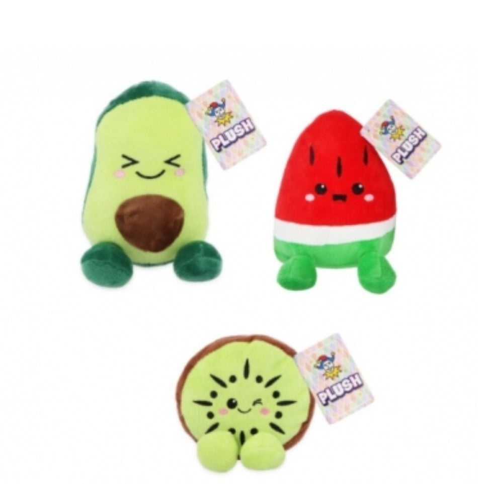 Summer Fruit Plushies -  Avocado, Watermelon - Kiwi - 6" / 15cm Soft Toys