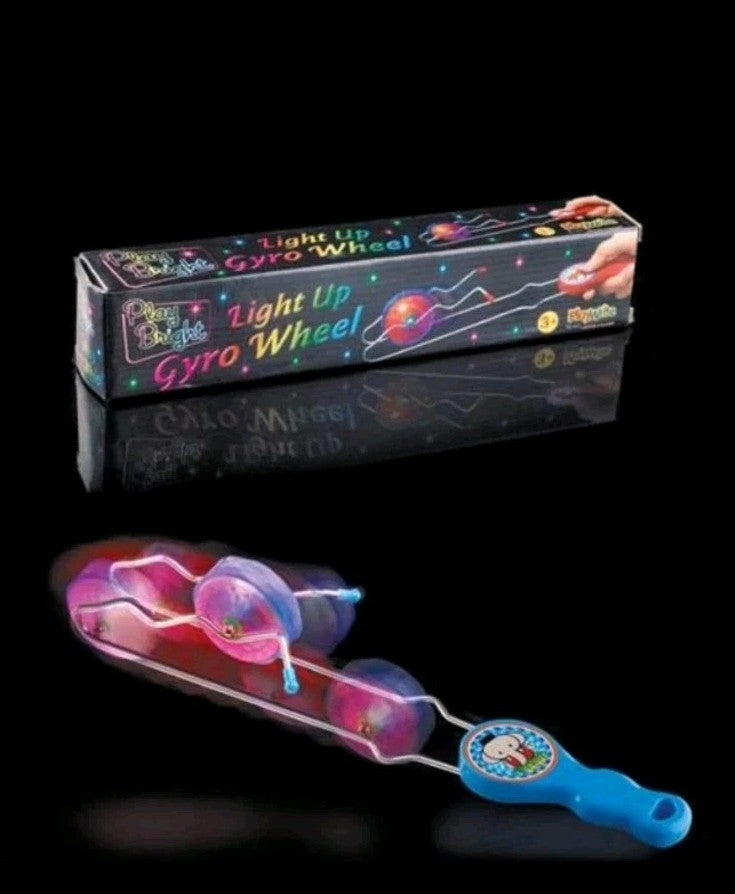 Light Up Gyro Kinetic Wheel – LED Magnetic Rail Twister
